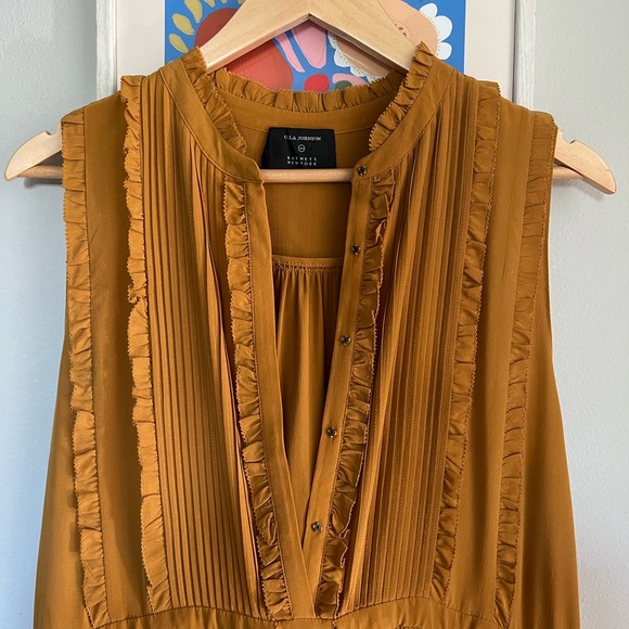 Ulla Johnson Minetta midi dress mustard size 6 - Picture 3 of 7